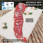 Beef Tenderloin frozen Australia (A) BUDGET steak cuts 2" 5cm price for 2pcs 600gr (eye fillet mignon daging sapi has dalam) brand NOLAN / McPHEE / CAG